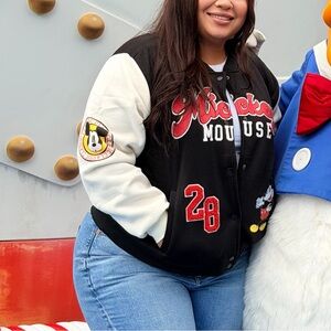 Fashion Nova Black and White Mickey Mouse Jacket